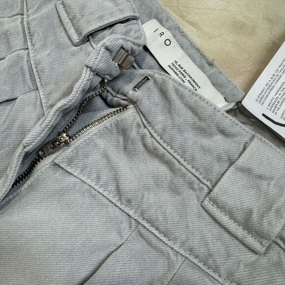 IRO PARIS FRANCE Pleated Senti Gray Denim Skirt 20s NWT 36 - Picture 10 of 13